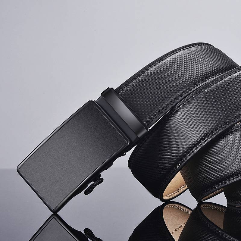 NEW EUROPEAN AND AMERICAN BUSINESS BELT MENS TWO-LAYER GUANGZHOU AUTOMATIC BUCKLE EMBOSSED BELT