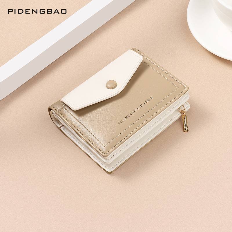 NEW ENVELOPE WALLET WOMENS SHORT WALLET GIRLS ZIPPER STORAGE COIN PURSE