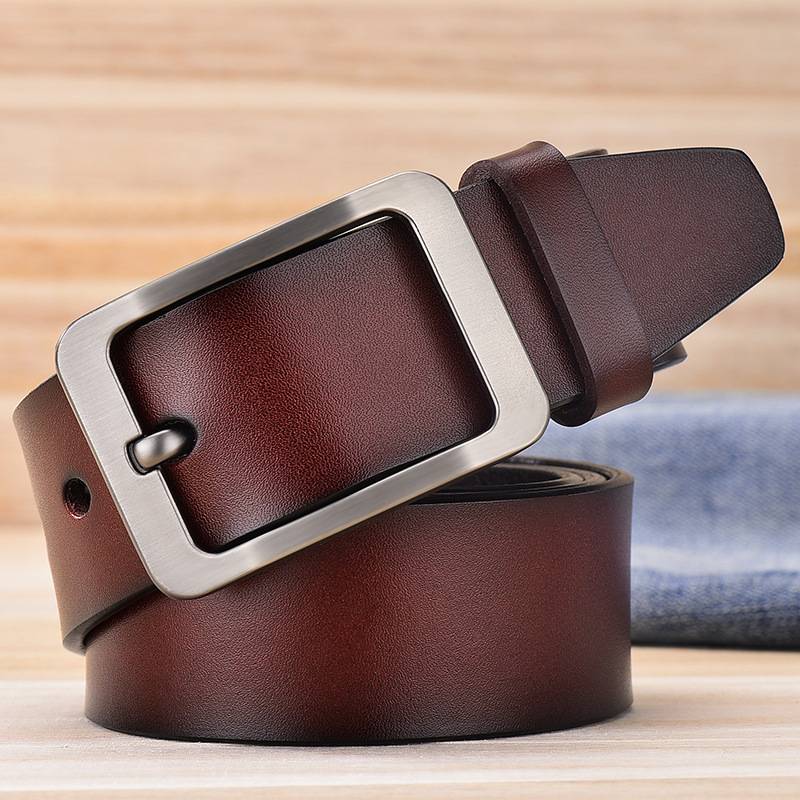 MENS BELTS PURE LEATHER PIN BUCKLES MENS DENIM SIMPLE RETRO CASUAL AND VERSATILE TROUSER BELTS