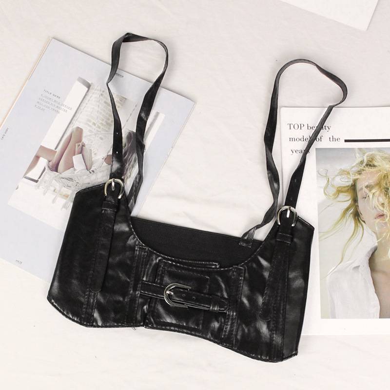 EUROPEAN AND AMERICAN WOMENS SUSPENDER WAIST SEAL TIGHTENED VEST DECORATION BELT PLASTIC WAIST LEATHER METAL BUCKLE CLOSED HIGH-QUALITY STRAPS