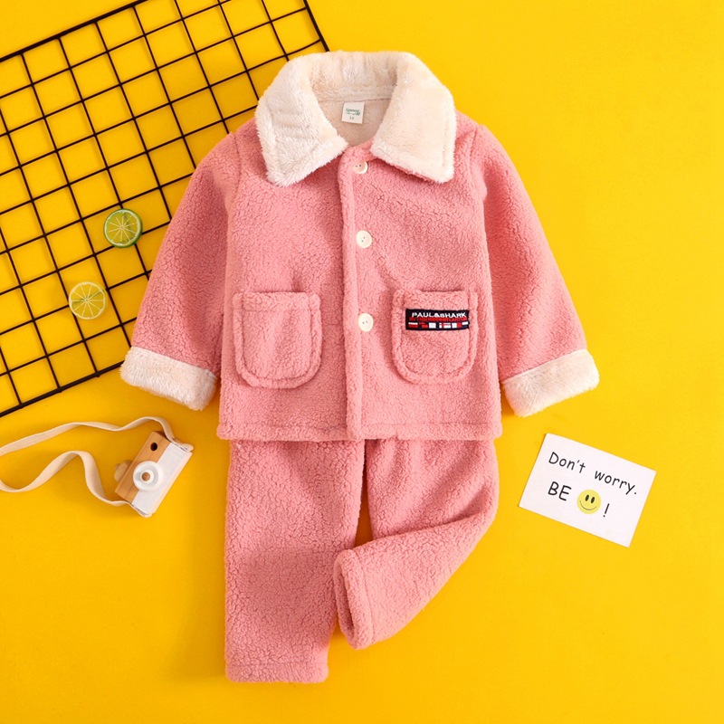 AUTUMN AND WINTER CHILDRENS FLANNEL MENS AND WOMENS PAJAMAS 1-9 YEARS OLD 2 THICKENED 3 BABY 5 LOUNGEWEAR 7 SETS