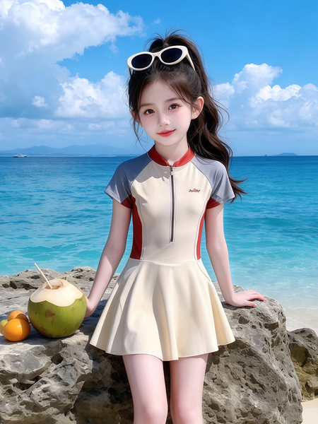 女童泳衣2026新款儿童速干裙式连体泳装夏季小女孩专业训练游泳衣