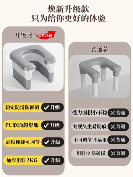 孕妇老人蹲厕坐便凳可移动马桶椅子上厕所神器架蹲便坑改座便携式 — 2