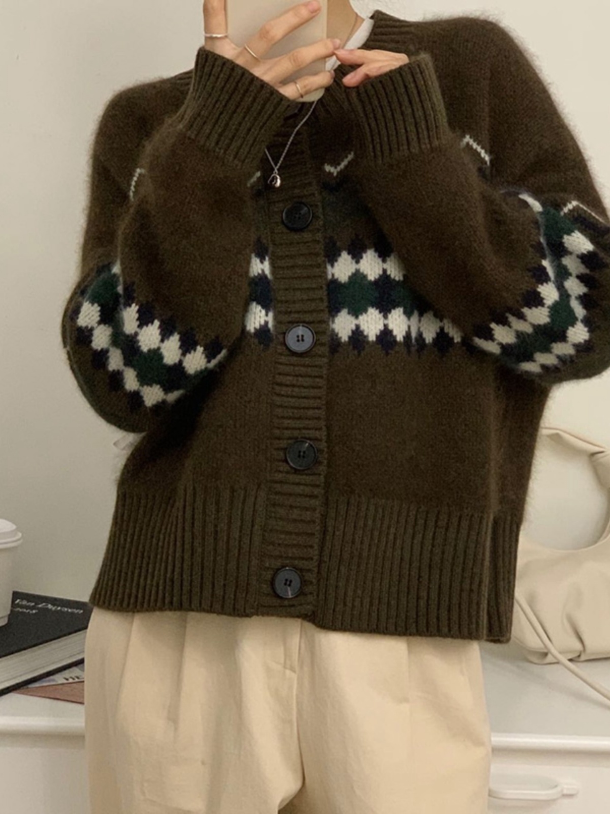 2024 NEW HEAVY INDUSTRY SOFT GLUTINOUS RACCOON DOWN CRANE FLEECE SWEATER KNITTED CARDIGAN JACKET WOMENS WINTER LOOSE WEAR