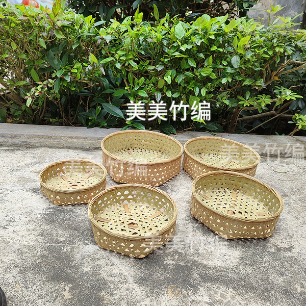 手工主编六角竹篮筛纯绿色健康环保蔬菜蛋糕篮水果收纳篮鸡蛋篮
