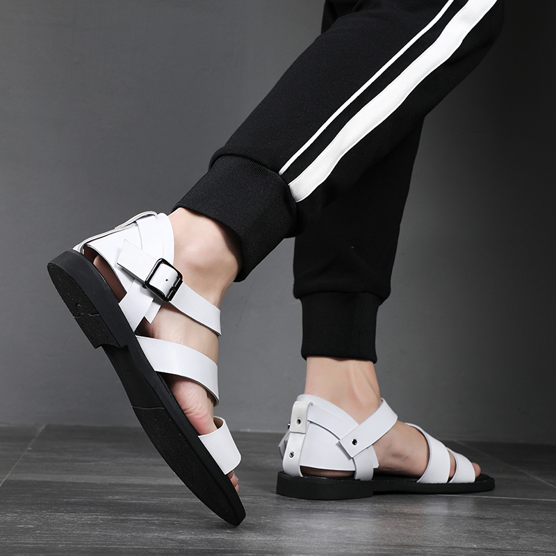 MENS PREMIUM SANDALS SUMMER 2024 NEW CASUAL BEACH SHOES LEATHER FASHION VERSATILE LEATHER SANDALS SOFT LEATHER