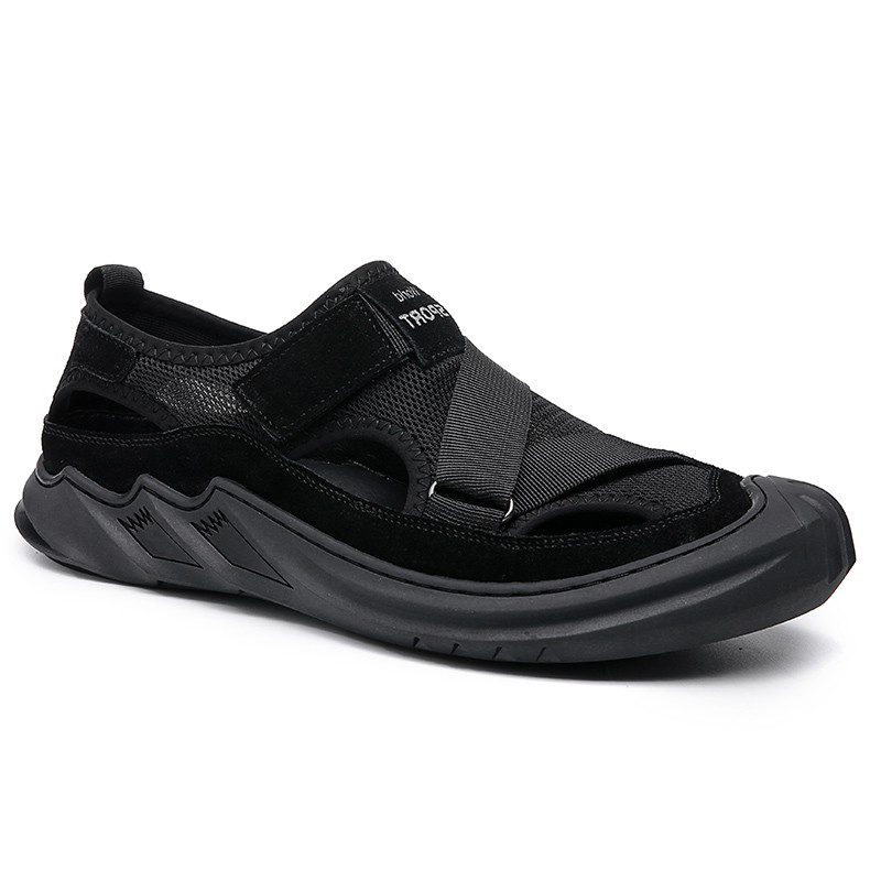 MENS SHOES 2024 NEW MENS CASUAL SANDALS TRENDY BEACH SHOES SUMMER WEAR BAOTOU VIETNAM BREATHABLE DRIVING SHOES