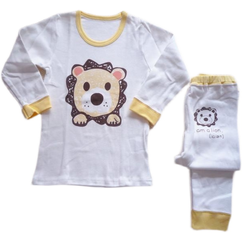 CHILDRENS UNDERWEAR BOYS AND GIRLS COTTON WOOL HOME CLOTHES PAJAMAS AUTUMN CLOTHES AND PANTS SETS COTTON WOOL CHILDRENS CLOTHES DUAL-PURPOSE CROTCH PANTS