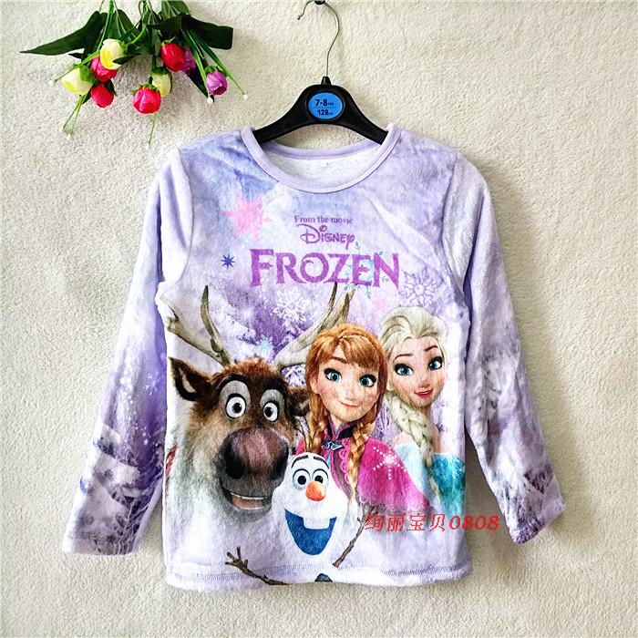 JAPANESE NEW CHILDRENS FLANNEL LOUNGEWEAR SET GIRLS FROZEN CARTOON PAJAMAS WARM CASUAL WEAR