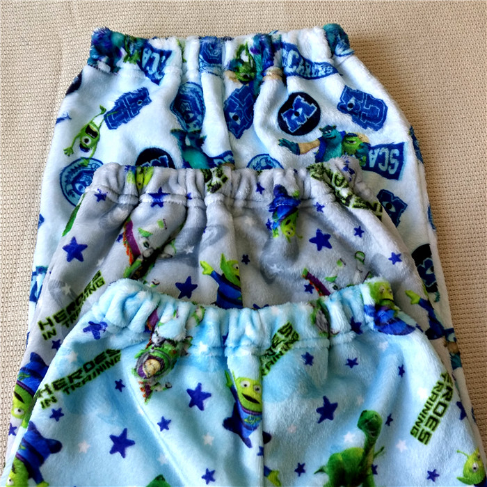 NEW KIDS FLANNEL PAJAMA SET BOY MONSTER COLLEGE CARTOON OPEN BODY LOUNGEWEAR CASUAL AIR CONDITIONED WEAR