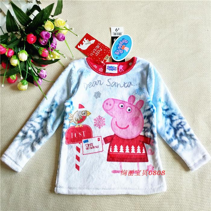 ORIGINAL NEW CHILDRENS FLANNEL LOUNGEWEAR SET GIRL PIG LITTLE SISTER CARTOON PAJAMAS WARM CASUAL AIR CONDITIONED CLOTHES