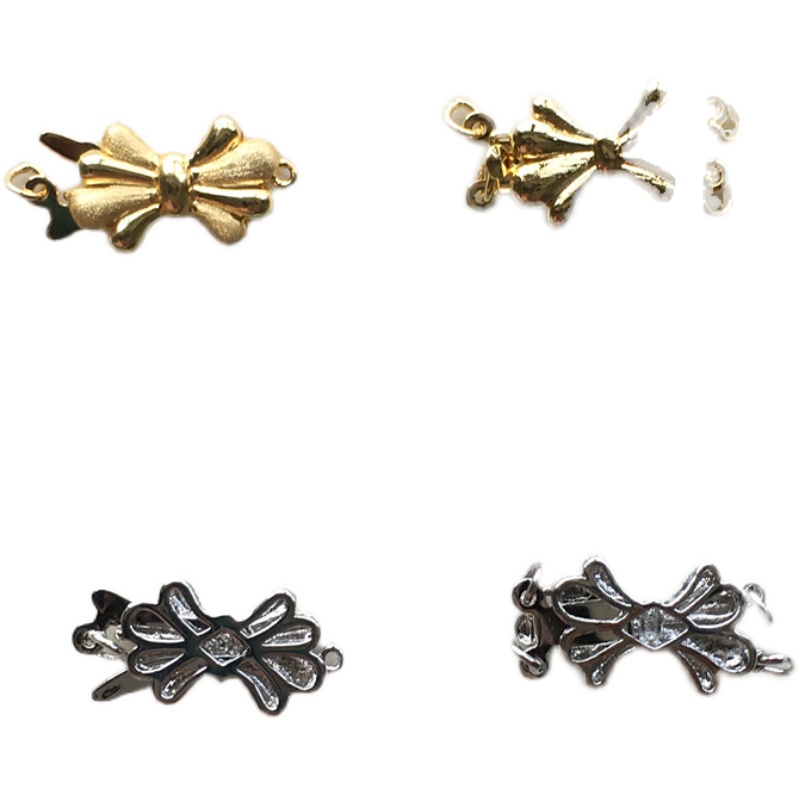 COPPER GOLD-PLATED FANCY SINGLE AND DOUBLE-BREASTED BOW BUCKLES PLUG AND PULL BUCKLES DIY HANDMADE JEWELRY MATERIAL ACCESSORIES