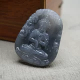 Природная руда из нефрита из провинции Цинхай, двусторонний резной чай Тегуаньинь, подвеска подходит для мужчин и женщин