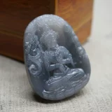 Природная руда из нефрита из провинции Цинхай, двусторонний резной чай Тегуаньинь, подвеска подходит для мужчин и женщин