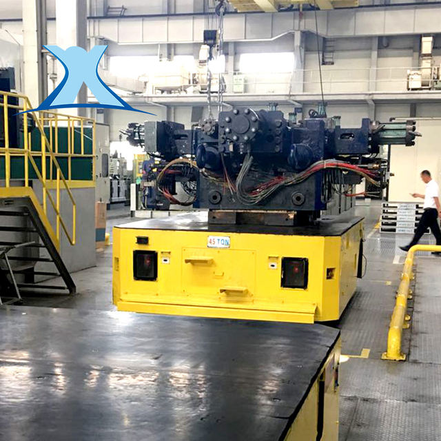 Automatic handling trolley Electric track flat car traction flatbed trailer workshop large cargo transport vehicle