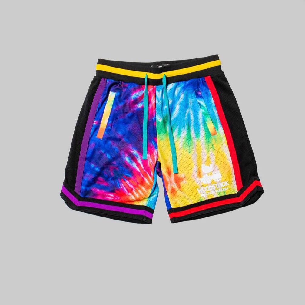 WOODSTOCK NICE KICKS 공동 50주년 기념 레인보우 타이다이 스포츠 유니폼과 조끼[남성 및 여성용]