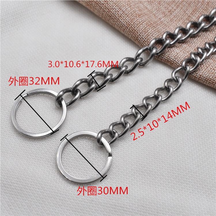 304 STAINLESS STEEL WELD SEAMLESS WELDING CHAIN WELDED BUTTON CHAIN HANGING CHAIN WAVY KEY CHAIN LOAD-BEARING HANGING CHAIN