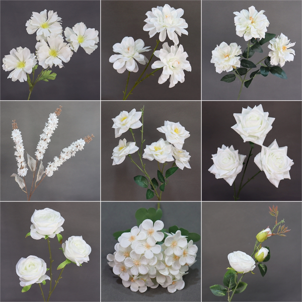 白色系婚庆仿真花婚礼布置插花花艺花材洋牡丹绢花花排装饰花假花
