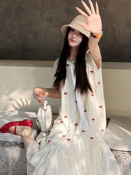 孕期洋气孕妇装夏季新款显瘦法式穿搭外穿长裙舒适孕期漂亮连衣裙 — 5
