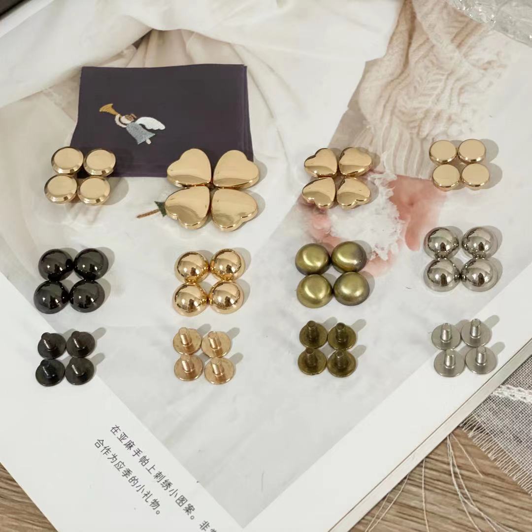 SCREW RIVET BAG ACCESSORY BAG FIXING SCREWS SOLID MUSHROOM NAILS LOVE HEART TYPE ROUND SCREWS WILLOW NAILS RIVETS