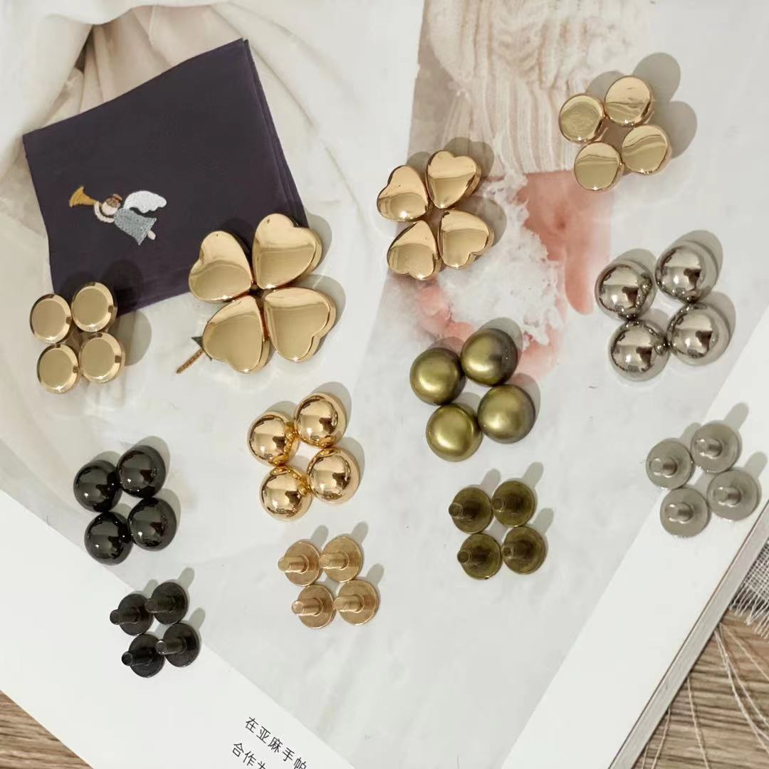 SCREW RIVET BAG ACCESSORY BAG FIXING SCREWS SOLID MUSHROOM NAILS LOVE HEART TYPE ROUND SCREWS WILLOW NAILS RIVETS