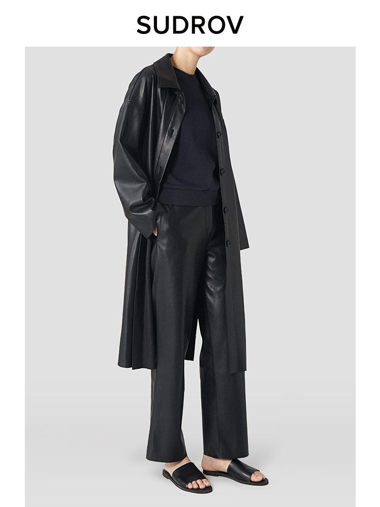 AMERICAN LEATHER JACKET MENS JACKET WINTER DESIGN SENSE NICHE HIGH-END WINTER WEAR KOREAN BRITISH TRENCH COAT MID-LENGTH FASHION BRAND