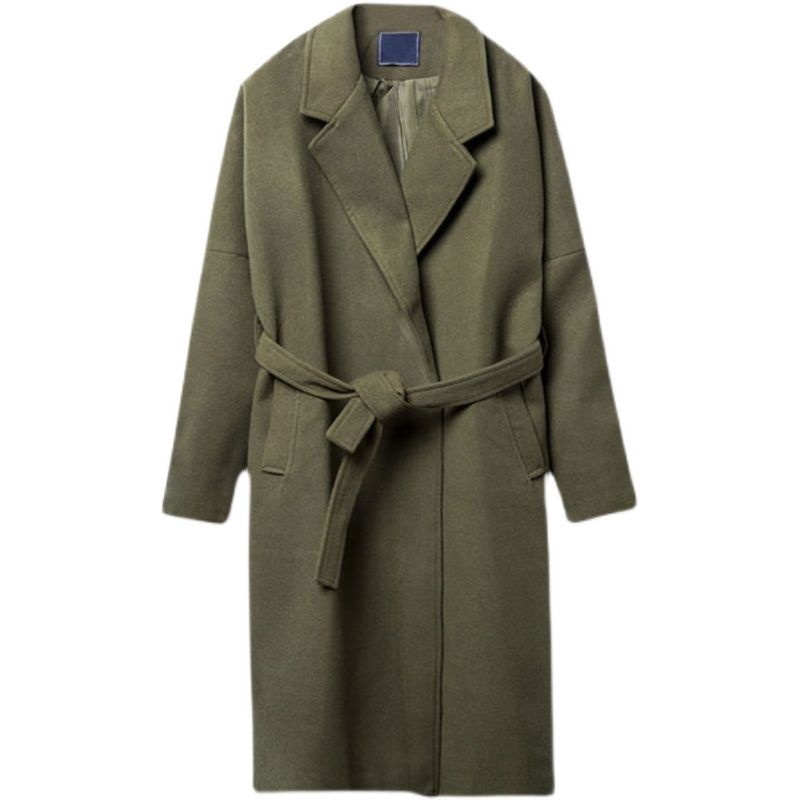 KOREAN BRITISH WOOLEN COAT MENS AUTUMN AND WINTER THICKENED CTHULHU CIVILIAN COAT TRENCH COAT MID-LENGTH LENGTH