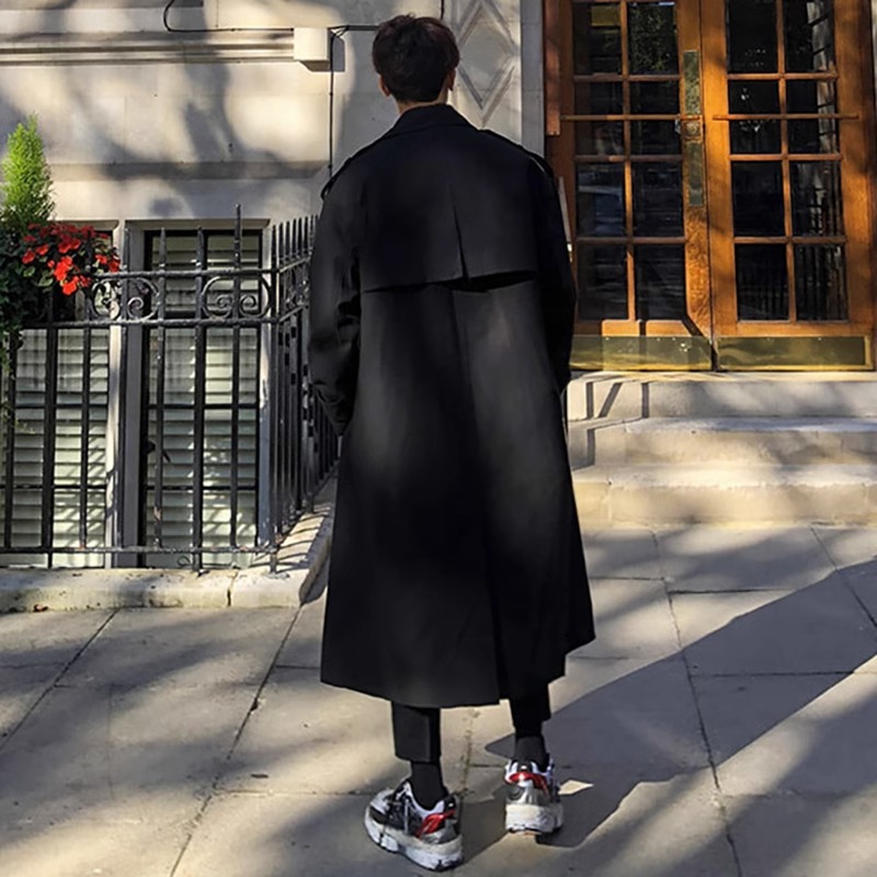 KOREAN TRENCH COAT JACKET MENS SPRING AND AUTUMN NEW COAT MID-LENGTH RUFFIAN HANDSOME HIGH-END SENSE COUPLE CLOTHES CLOAK CLOAK TIDE