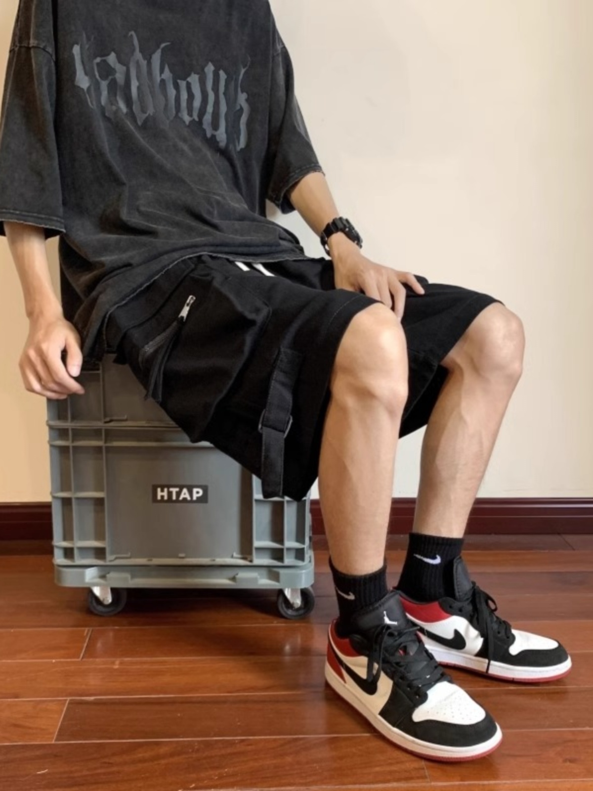 CARGO SHORTS MENS SUMMER 2024 NEW AMERICAN RETRO FASHION BRAND LOOSE WIDE-LEG STRAIGHT-LEG CASUAL FIVE-POINT PANTS