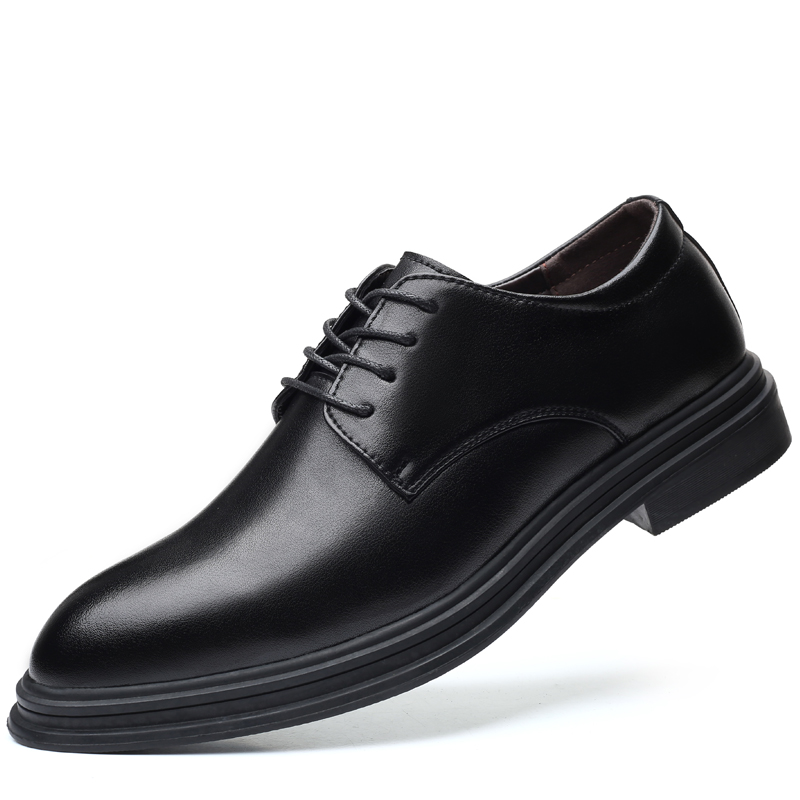 LEATHER SHOES MENS BUSINESS FORMAL WEAR WINTER PILE HEIGHTENED CASUAL MENS BEST MAN 2024 NEW WEDDING GROOM MENS SHOES