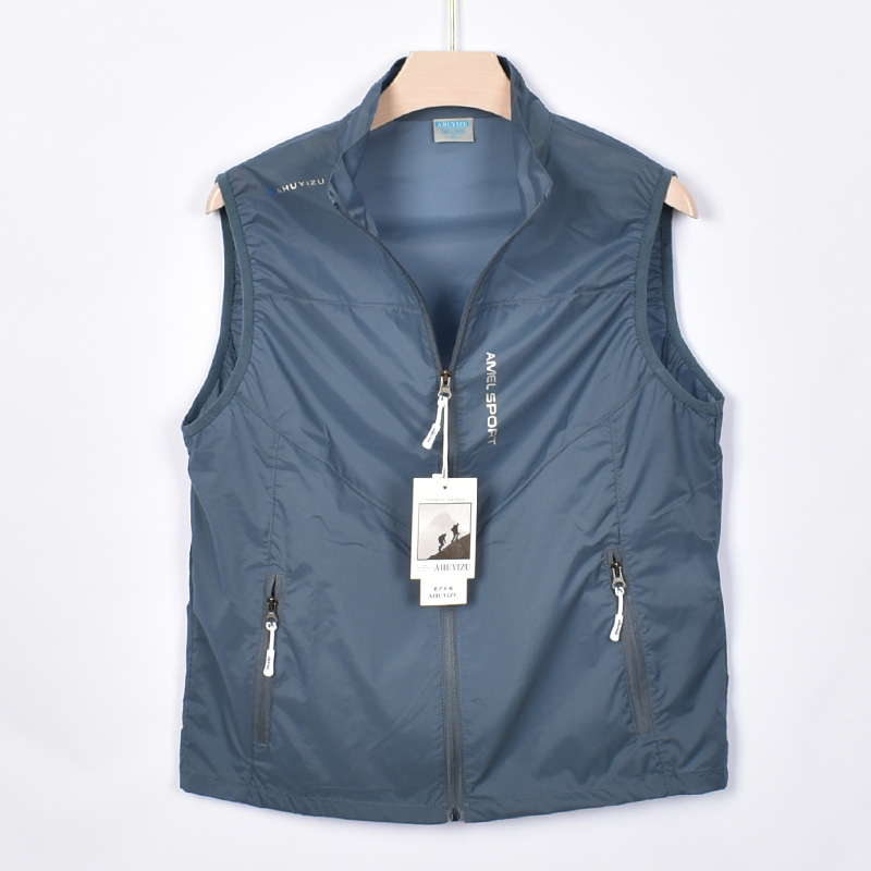 SUMMER MENS VEST ULTRA THIN NYLON QUICK-DRYING SUNSCREEN HORSE CLIP SLEEVE MENS OUTDOOR VEST FISHING TRAVEL VEST