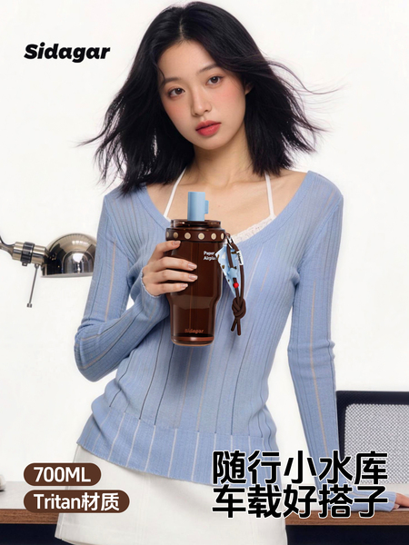 世大家吸管杯夏季高颜值塑料大容量水杯外出便携车载2026新款杯子
