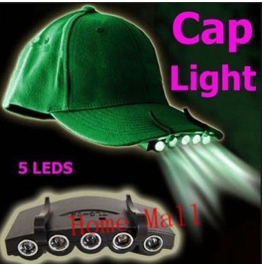 클립온 5 LED 낚시 캠핑 헤드라이트 헤드램프 캡 새 제품