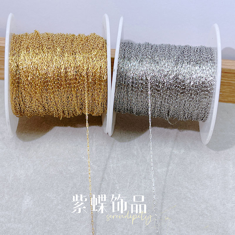 Фиолетовая бабочка ювелирные изделия DIY ювелирные изделия ручной работы материал аксессуары титановая сталь 316 с гальваническим покрытием золото 18 карат серебро 0,8 ультратонкая цепочка Изображение 1