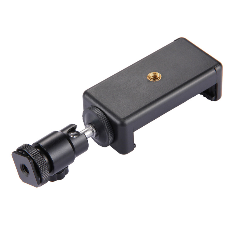 무료 배송 핫슈 작은 팬 틸트 카메라 브래킷 액세서리 삼각대 휴대 전화 클립 헤드 범용 사진 사진 조명