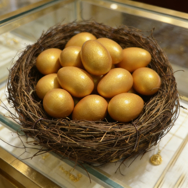 招财进宝金蛋儿童玩具仿真鸟蛋喜庆装饰新年礼物布景道具木制工艺