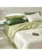 Household solid color tensile four-piece set for summer naked sleeping long velvet cotton sheets and bedding products with skin-friendly ice silk light luxury style
