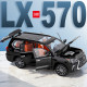 jkm 1:32 雷克萨斯LX570豪华SUV六开门灯光减震转向合金车模玩具