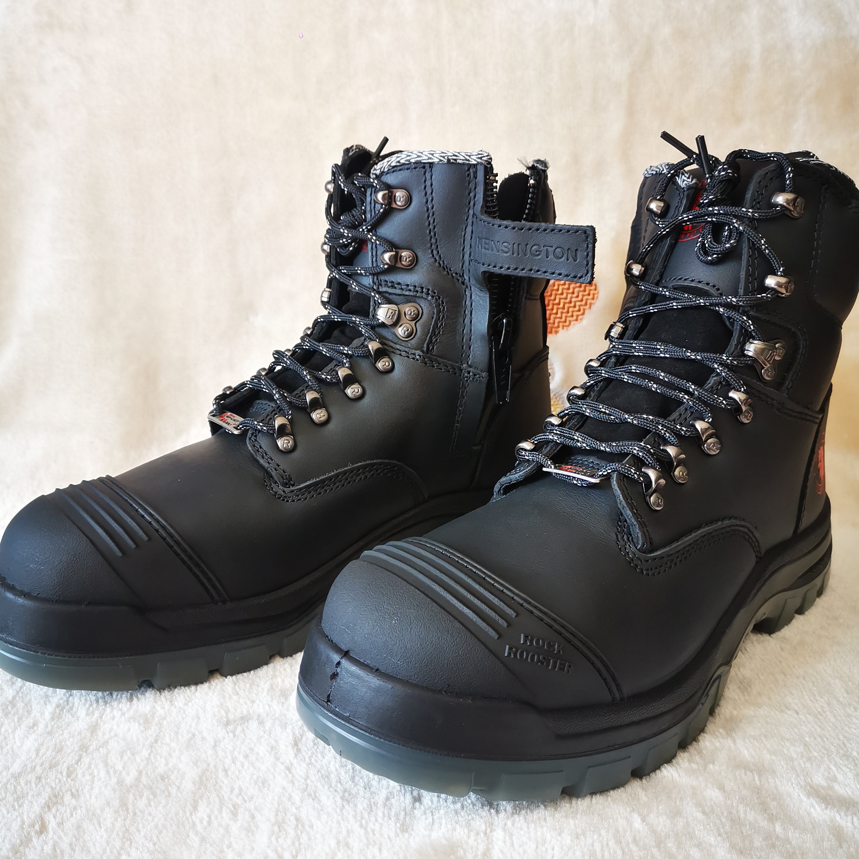 FOREIGN TRADE WIDE HEAD LAYER COWHIDE HIGH-TOP SIDE ZIPPER LABOR PROTECTION SHOES ANTI-SMASHING STEEL TOE SHOES OUTDOOR CARGO BOOTS SAFETY SHOES