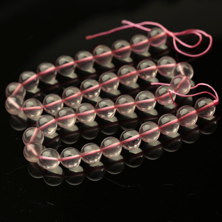 NATURAL CRYSTAL MOZAMBIQUE PINK QUARTZ ICE POWDER CRYSTAL LOOSE BEADS SEMI-FINISHED LOOSE BEADS BEAD ACCESSORIES CAN BE MADE INTO 2 BRACELETS