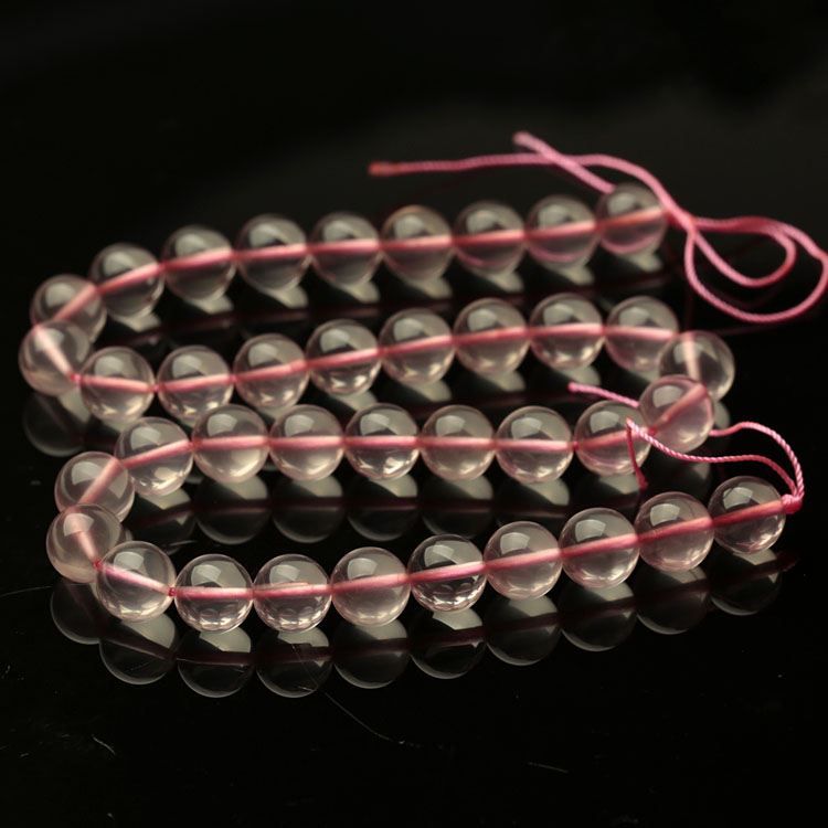 NATURAL CRYSTAL MOZAMBIQUE PINK QUARTZ ICE POWDER CRYSTAL LOOSE BEADS SEMI-FINISHED LOOSE BEADS BEAD ACCESSORIES CAN BE MADE INTO 2 BRACELETS