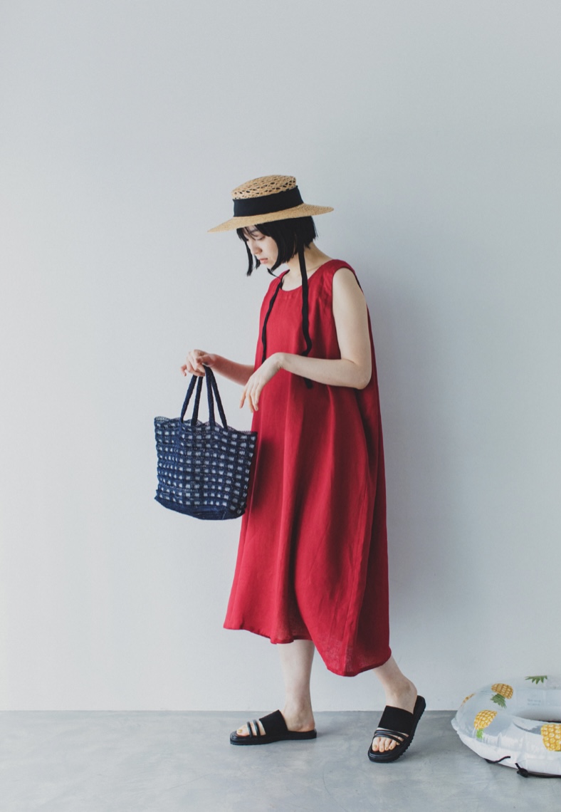 YOKOTA DARUMA|PLACORD PLASTIC WIRE PLAID TOTE BAG CROCHET MATERIAL PACKAGE NON-FINISHED PRODUCT