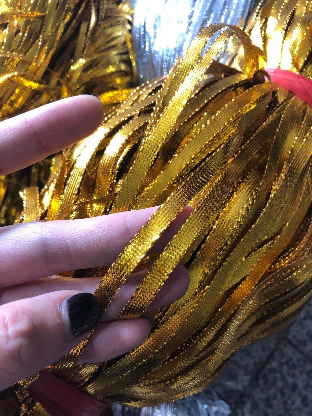 金丝扁带直条金边龙灯装饰品舞蹈演出服辅料金银头饰花边