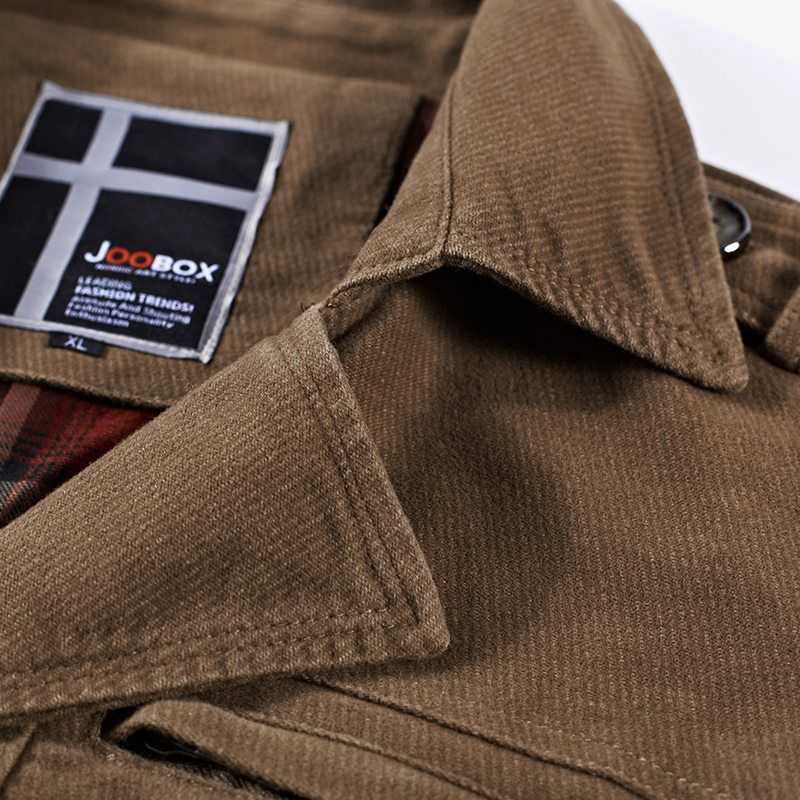 JOOBOX NEW MENS CASUAL FALL|WINTER SUIT COLLAR WINDBREAKER JACKET FASHION MIDI SLIM JACKET FOREIGN TRADE