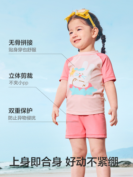 巴拉巴拉儿童泳衣男女童泳装宝宝连分体游泳衣防晒速干男孩款夏装 — 4