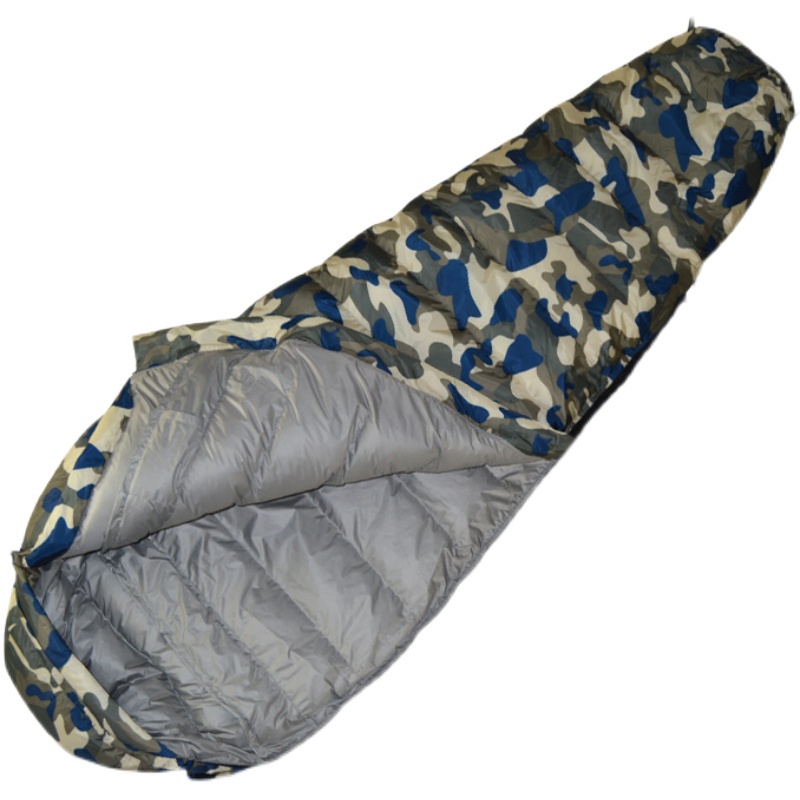 성인용 거위털 침낭 방한 및 두꺼워짐 단일 겨울 스타일 야외 캠핑 여행 휴대용 올 시즌 옵션