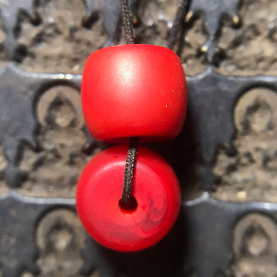 SPECIAL PRICE CLEARANCE ANCIENT FOLK CUSTOMS OLD-FASHIONED PULP PERSIMMON RED GLAZE OLD LINE BEADS A PAIR OF WAIST BEADS ACCESSORIES BEADS