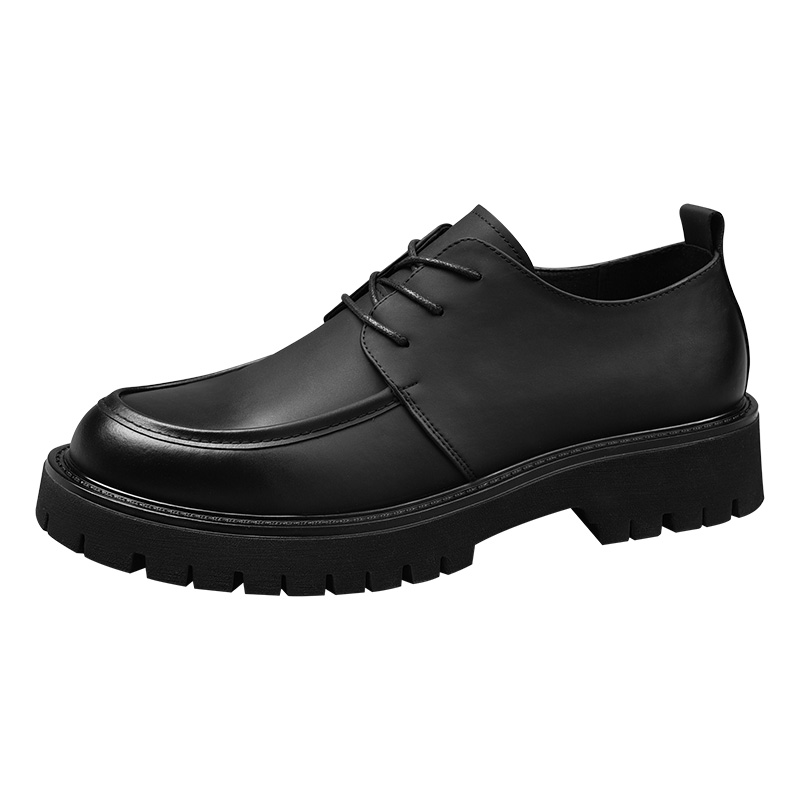 LEATHER SHOES: MENS BRITISH STYLE FASHION BUSINESS MEN CASUAL AND VERSATILE CARGO WEAR BIG HEAD THICK SOLE HIGH AND LOW TOP MARTIN BOOTS