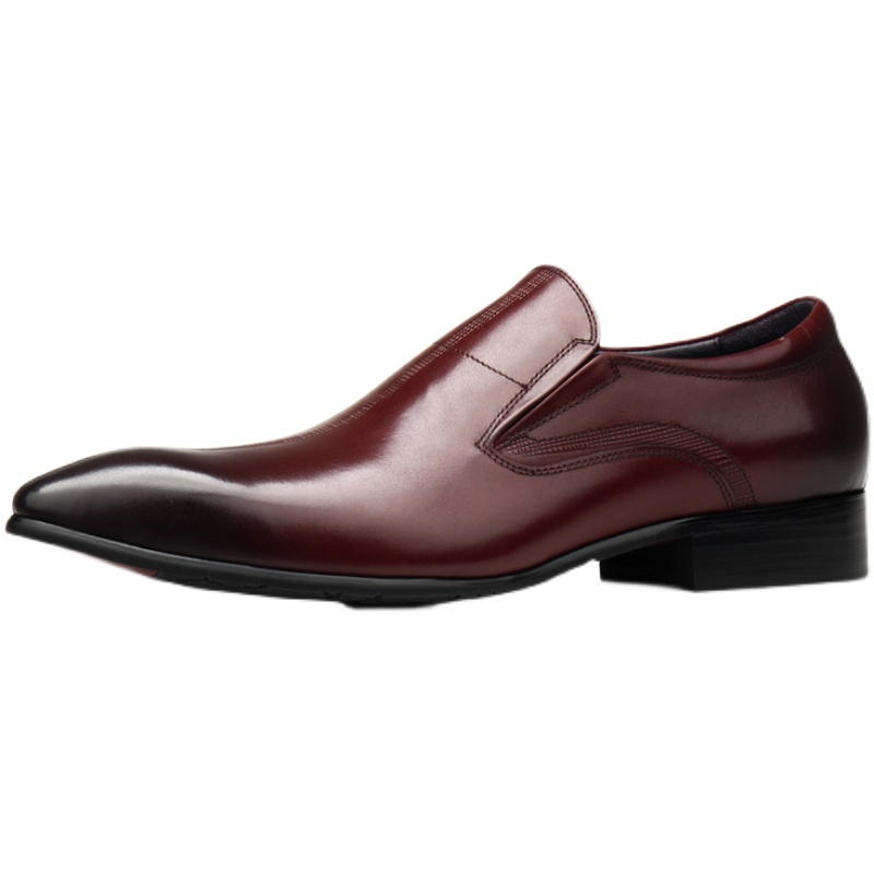 ONE FOOT PEDAL MENS POINTED TOE NEW MENS SHOES TOE LAYER COWHIDE BRITISH LEATHER SLEEVE BUSINESS FORMAL LEATHER SHOES MENS SLIM