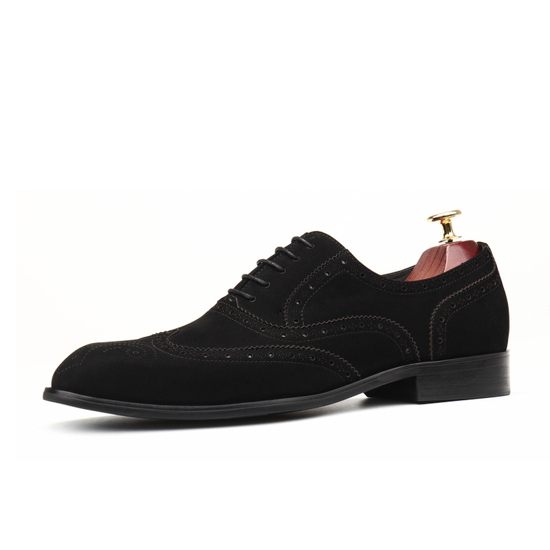 NUBUCK LEATHER 2021 NEW BROCK SUEDE SHOES BRITISH LEATHER CASUAL BUSINESS MENS SHOES BREATHABLE TREND CARVING
